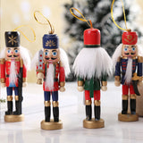Ensemble de décoration de noël en boîte de 12.5CM, marionnettes en noyer, ornements de table en bois faits à la main, poupées