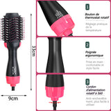 Brosse soufflante 2 en 1 1000w 610g 3 niveaux réglables fer à friser brosse seche cheveux brosse sèche-cheveux peigne à air chaud