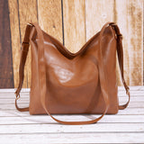 Nouveau sac rétro sac à bandoulière en cuir ciré à l'huile grande capacité en cuir souple sac de messager vent effondré doux