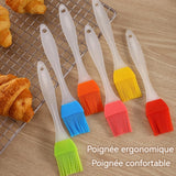 Pinceau cuisine silicone alimentaire 6 PCS résistance aux hautes températures sans perte de poils brosse à huile pour barbecue