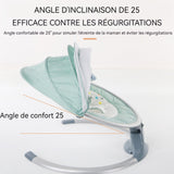 Transat bebe electrique balancelle bébé avec bluetooth réglage à cinq vitesses pare soleil moustiquaire avec télécommande pliable