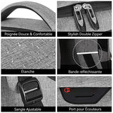 Sac à dos 46x31x19cm port de chargement USB externe grande capacité multifonction respirant et décompressif conception antivol