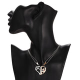 Collier créatif en acier inoxydable, puzzle clé en forme de cœur, collier de couple, meilleur ami, cadeau de vacances