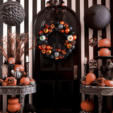 Couronne d'Halloween à suspendre à la porte 35*35*9cm Design d'araignée Suspension festive Convient à la décoration d'Halloween