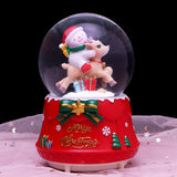 Boule de cristal lumineuse, cadeau de noël, cheval en bois, bonhomme de neige, boîte à musique, boule de verre, ornements