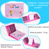 rayons de couleur 208 couleurs 40,5 x 31 x 5,2 cm coffret cadeau de pinceaux pour enfants ensemble de stylos aquarelle art set