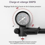 Pompe à vélo Haute pression 120PSI Pompe portable pour vélo de route Pour pneus de vélo Ballons de sport Anneaux de natation etc.
