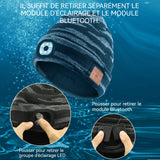 LED bluetooth bonnet 6LED sans fil bonnet musique bluetooth rechargeable USB pour extérieur course de nuit avec lumières LED