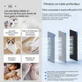 Purificateur d'air intelligent elimination du formaldéhyde désinfection UV et économe en énergie affichage numérique ions négatifs