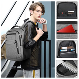 Sac à dos 46x31x19cm port de chargement USB externe grande capacité multifonction respirant et décompressif conception antivol