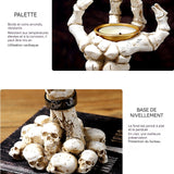 Bougeoir d'halloween bougeoir squelette gothique halloween bougeoir en résine effrayante en forme de tête de mort décoration blanc