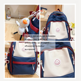 Sac à dos scolaire 45x30x17cm trendy hundred large capacity backpack campus fashion clash of colours casual schoolbag cartable
