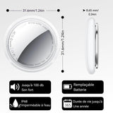 Localisateur applicable au système os technologie de puce u1 pile bouton cr2032 remplaçable étanchéité ip68 localisateur d'objets