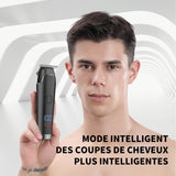 Tondeuse équipée 3 hauteurs de coupe de 1.5 à 4.5mm tondeuse rechargeable avec ecran LED tondeuse barbe et cheveux hommes tondeuse