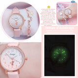 Montre enfant ensemble comprend montre et bracelet ensemble de montre-bracelet pour filles cadeaux pour enfants montre à quartz