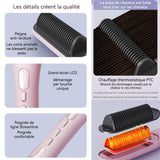 Brosse lissante pour cheveux 27x5cm 4 vitesses de réglage de la température LCD écran 80 millions ions négatifs peigne à lisser