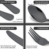 ouverts de table 30 pcs pour 6 Personnes Couverts ménagère Comprend Couteau Fourchette Cuillère Cuillère Café dessert fourchettes