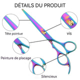 Ciseaux coiffure 16cm salon professionnel coupe de cheveux styling coiffure ciseaux multi-couleur ciseaux à cheveux professionnels