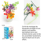 Kit de construction de bouquet de fleur avec 8 fleurs construction de fleurs kit construction de fleurs blocs construction fleur