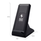 Support de bureau chargeur sans fil avec ventilateur, base de refroidissement verticale adaptée au vent horizontal et vertical 15W