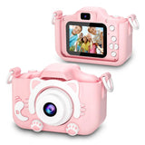 Appareil photo pour enfants 96Mpx carte 32Go lecteur de cartes double caméra avant et arrière enregistrement vidéo jeu de puzzle