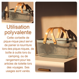 Panier de pique-nique 36,5x24x17cm panier de pique nique panier de plage sac de plage panier pique nique corbeille a fruits