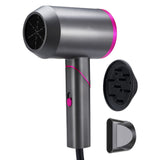 Sèche-cheveux 25cm 1430 W Trois vitesses de réglage de la température Pliable et portable Soin capillaire à lumière bleue et parfumé