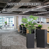 Pot de fleur 22 cm x 22 cm x 45 cm design moderne matériau de qualité supérieure vertical pot carré  adapté pour balcon exterieur