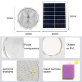 Lampes solaires batterie 5000mA 110 perles lumineuses 3 tonalités de couleur câble de 5m télécommande lampes de jardin lampes LED