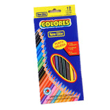 rayons de couleurs 12 couleurs 20,5 x 8,5 x 1cm crayons à l'huile stylo à peinture pour enfants dureté hb couleurs assorties