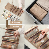 trousse de toilette voyage  150g Résistant à l'abrasion Bretelles portables Zonage réglable Maille nylon Trousse de Toilette Femme