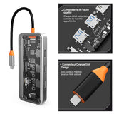 Station d'accueil Port USB 3.0 10 en 1 HDMI 4K Avec interface VGA Charge rapide PD Module de visualisation boîtier transparent