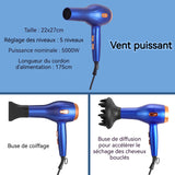 Sèche-cheveux 27cm 5000 W Température constante intelligente Réglage multi-niveaux et conception silencieuse Sèche-cheveux ionique