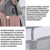 Sac à langer 31x20x41cm pour lit d'enfant sac à dos sacs à langer grande capacité sac à langer de voyage portable avec lit pliable