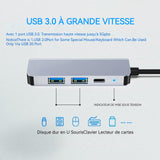 Station d'accueil 4 in 1 type c hub multifonction usb base HDMI 4K/30hz PD3,0 charge rapide 87W adaptateur bureau voyage à domicile