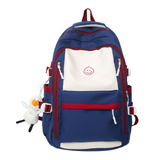 Sac à dos scolaire 45x30x17cm trendy hundred large capacity backpack campus fashion clash of colours casual schoolbag cartable