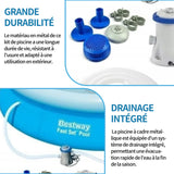 Piscine metal frame 2.44x2.44x0.66m PVC 2100 litres bleu kit piscinette metal frame ocean piscinette metal frame ronde tubulaire