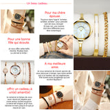 offret cadeau montre femme 4 pièces ensemble de cadeaux pour femme ensemble montre et bracelet montres à quartz élégant stylé