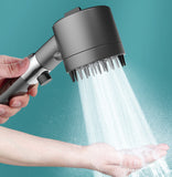 Pomme de douche avec puissant boost et réglage à trois vitesses et pomme de douche filtrante avec siège sans poinçon