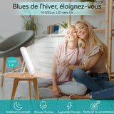Lampe de luminothérapie 10000LUX lampe de photothérapie avec 4 modes de minuterie simuler la lumière du jour pour bureau maison