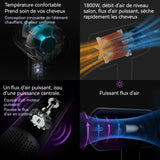 Sèche-cheveux 3 vitesses ventilation 2000w moteur puissant réduction intelligente bruit 3 buses d'air séchage rapide des cheveux