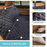 Housse  siège arrière de voiture pour animaux 135x47cm Noir Housse de hamac imperméable pour siège arrière de voiture pour chiens