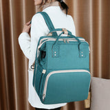 Sac à langer 42x32 cm Tissu Oxford Grande capacité de 27 L Peut contenir 3 biberons Peut se déplier en lit bébé de 70 cm Sac à dos