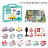 Coffret de voitures jouets Ensemble de 22 pièces Stockable  pour enfants Grandes Plastique Modèle de véhicule d'ingénierie