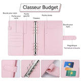 lasseur Budget avec 12 fiches budgétaires 8 poches zippées carnet de notes pour l'organisation du travail et de la maison rose