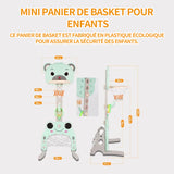 Panier de basket 3 en 1 57x155cm PE écologique ajustable plastique basket enfant mini panier de basket pour enfants couleur vert