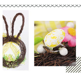 Tête de lapin de Pâques en forme d'œuf en rotin naturel Décoration d'œuf pour porte Décoration d'arrière-plan pour l'extérieur