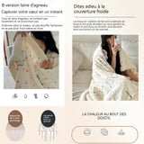 Couverture 200x150cm motif à pois plaid chaud double face épaissie en cachemire de lait antistatique doux confortable chaud plaid
