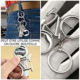 Porte-clés 4,8x7,5cm décapsuleur créatif pour bouteille de bière pendentif voiture décapsuleur porte-clés vélo cadeau créatif