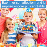 Cartes de vœux 16x21cm carte 3D motif train d'anniversaire lumières et musique enveloppe et carte cadeau cadeau idéal violet